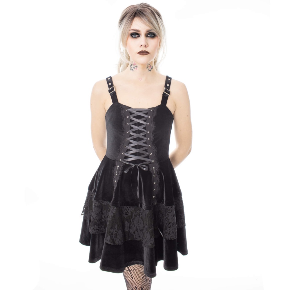 Poizen Industries - Nerissa Korte jurk - Zwart
